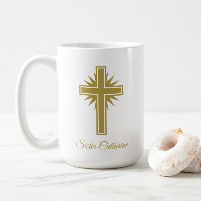 Grand Mug Religieux Personnalisé Pour Enseignant  (Avec donut)