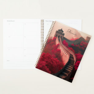 Grand Mur de Chine Rouge automne planificateur - H