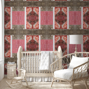 Grand mur rose, blanc et gris