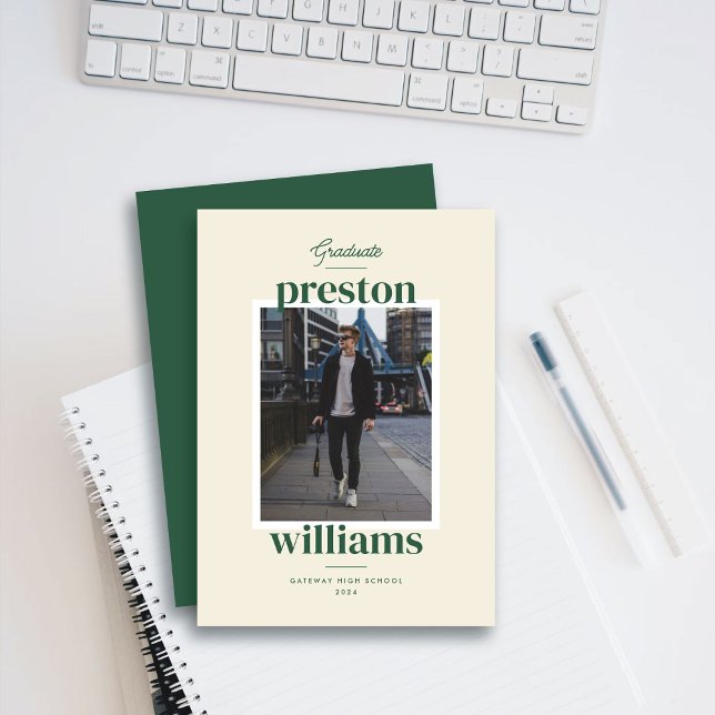 Grand nom vert Faire-part de diplôme (Créateur téléchargé)