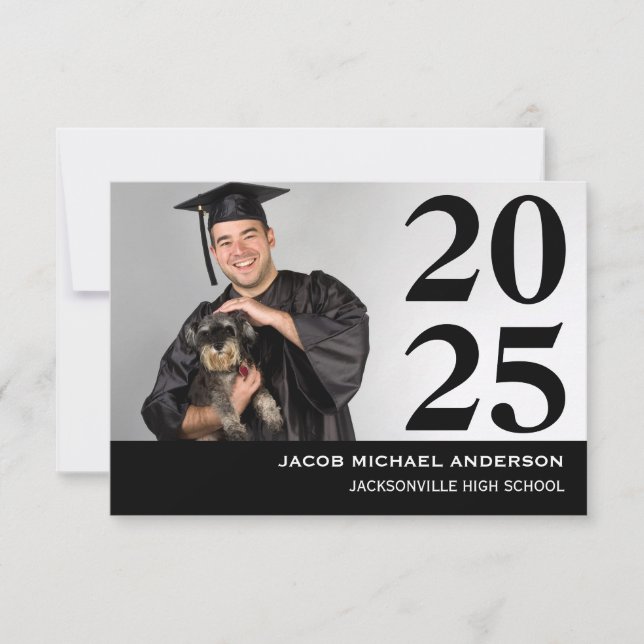 Grand nombre Noir - 3x5 Faire-part de diplômes (Devant)