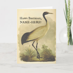 Grand Oiseau debout, Vintage Look Carte Anniversai