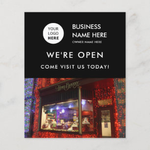 Grand Opening Bakery Shop Custom Foto Logo Black Flyer