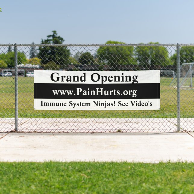 Grand Opening Black and White Banner (Insitu)
