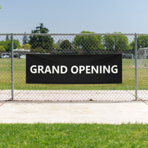 Grand Opening Black and White Banner