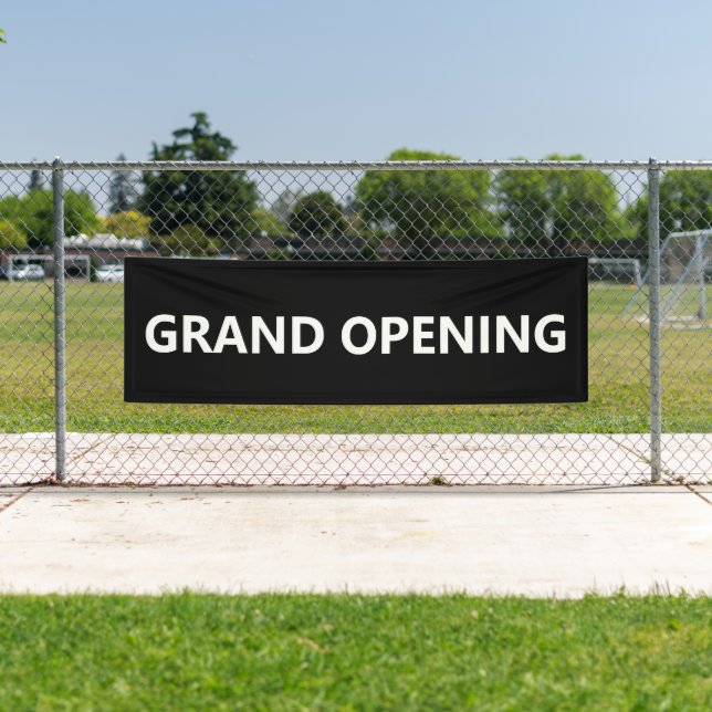 Grand Opening Black and White Banner (Insitu)
