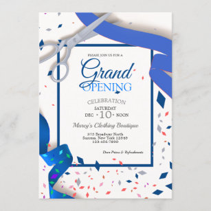 Grand Opening Event Blue Ribbon Einladung