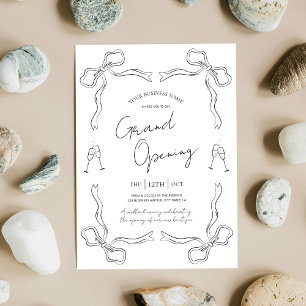 Grand Opening Hand Drawn Black & White Business Einladung