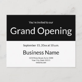 Grand Opening Invitation Business Black and White