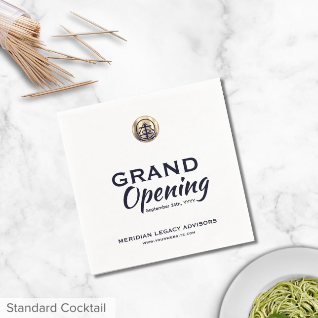 Grand Opening Launch Event Napkins mit Logo Serviette (Von Creator hochgeladen)