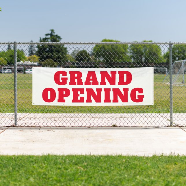 Grand Opening New Business Red Text Big Banner (Insitu)