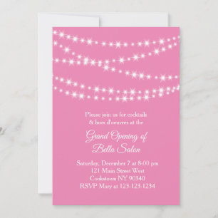 Grand Opening Twinkle Lights pink Einladung