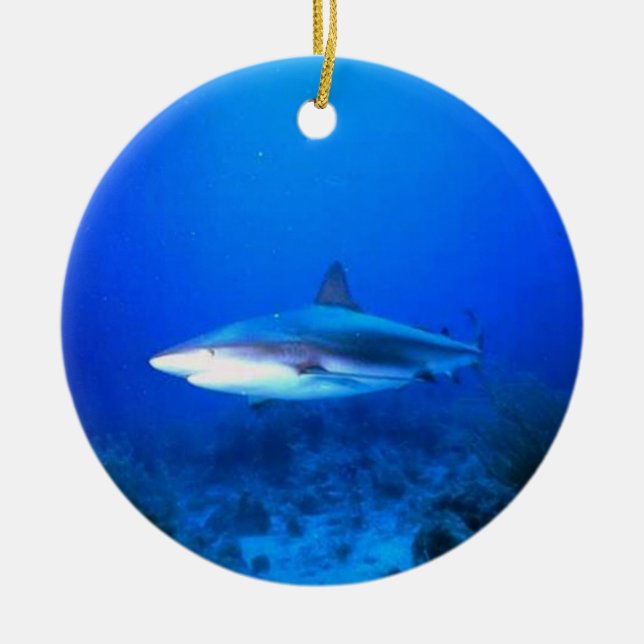 Grand ornement de Noël de requin blanc (Devant)