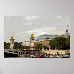Grand Palais à Paris, France - affiche d'art