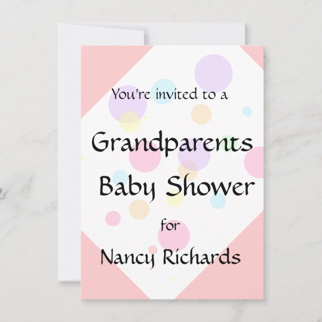 Grand-parents Baby shower Invitation - Fille bébé (Devant)