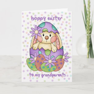 Grand-parents Carte de Pâques avec lapin de Pâques