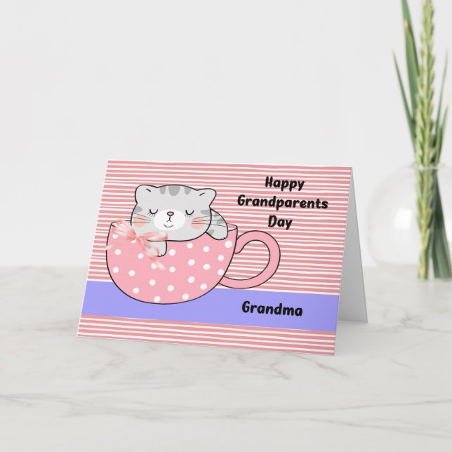 Grand-parents Day pour grand-mère avec carte de ch (Devant)