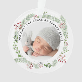 Grand-parents Noël avec photo florale