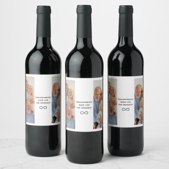 Grand-parents personnalisés Étiquette de bouteille (Bouteilles)