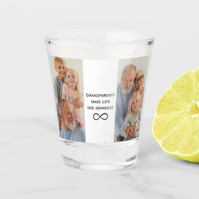 Grand-parents personnalisés Verre photo et texte (Devant)