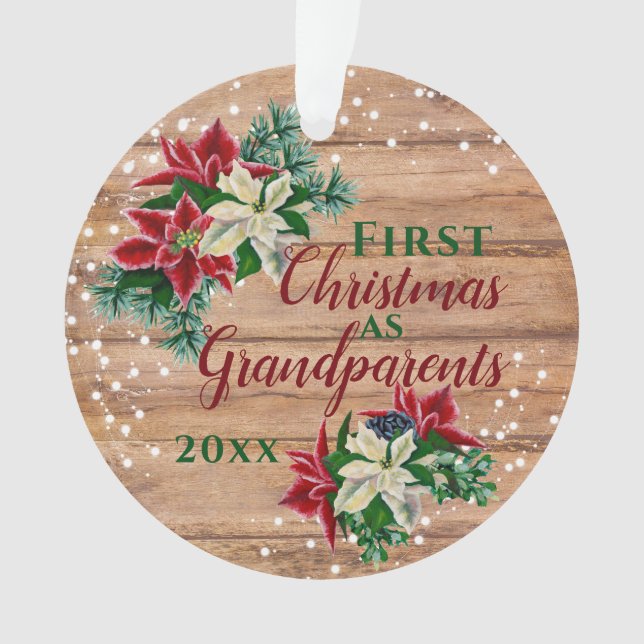 Grand-parents rustiques 1er Noël Poinsettia (devant)