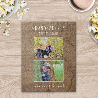 "Grand-parents sont géniaux" Puzzle personnalisé