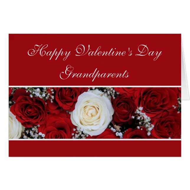 Grand-parents Valentine's Day rose rouge et blanc (Devant horizontal)