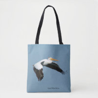 Grand Pélican blanc tout sur le sac