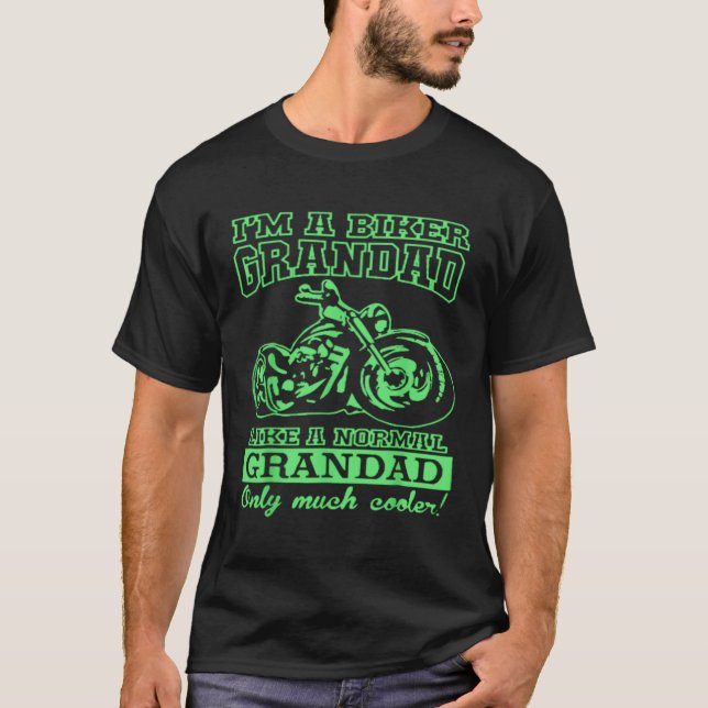 Grand-Père Amusant de Biker Fête T-shirt (Devant)