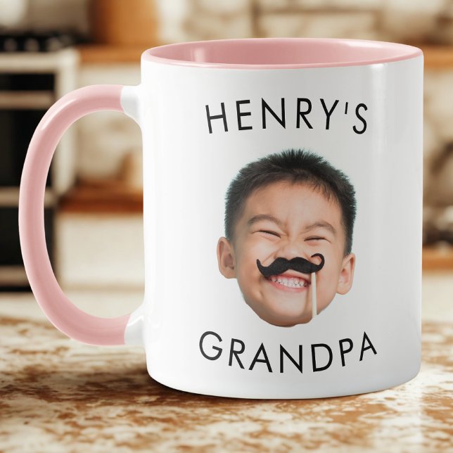 Grand-père Anniversaire, Visage bébé, Mug pour gra (Créateur téléchargé)