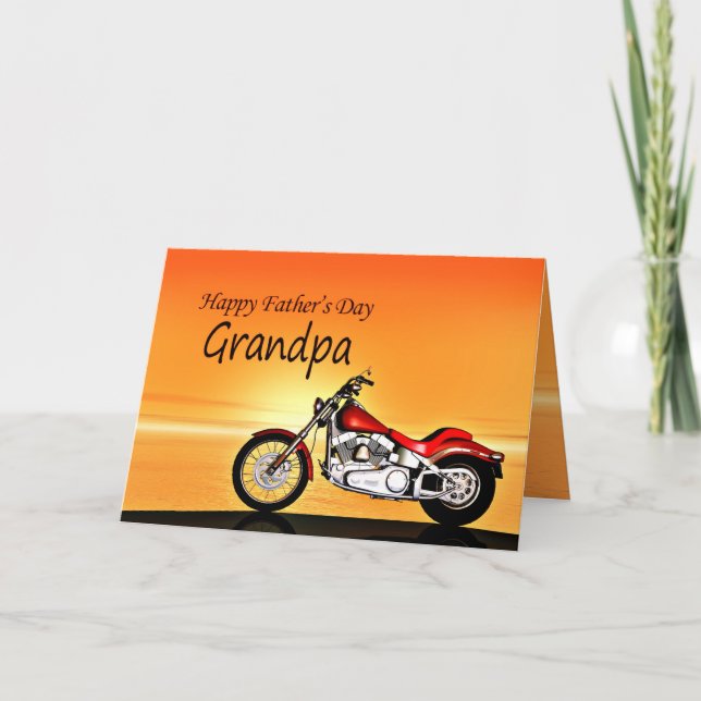 Grand-père, carte de coucher de soleil pour moto (Devant)