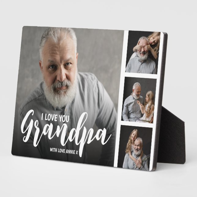 Grand-père Customisé Photo Collage Plaque (Côté)