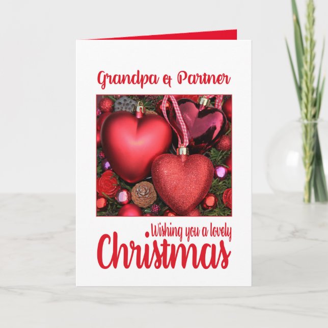 Grand-père et partenaire Bonne carte de Noël (Devant)