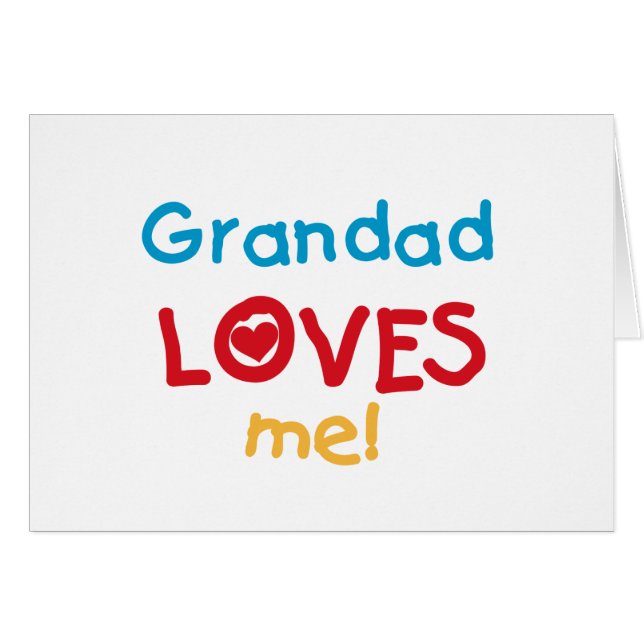 Grand-père m'aime T-shirts et cadeaux (Devant horizontal)