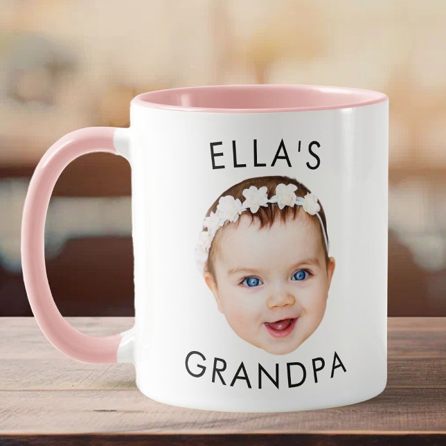 Grand-père Mug Cadeau, Bébé Photo Mug, Bébé Face C (Créateur téléchargé)