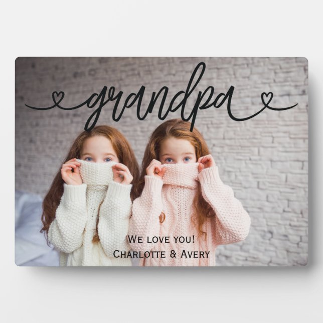 Grand-père Nous Vous Aimons Plaque Photo Personnal (Devant)