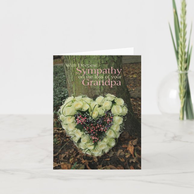 Grand-père perte Rose carte de sympathie (Devant)