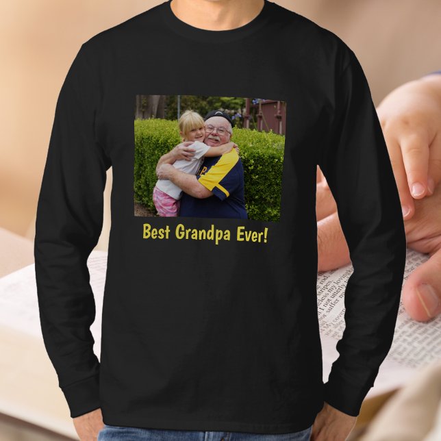 Grand-père Photo T-shirt cadeau de Noël Grand-père (Grandpa Photo T-Shirt, Christmas Gift, Grand Dad, T-Shirt)