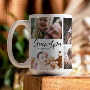 Grand-père We Love You Photo Collage Café Mug