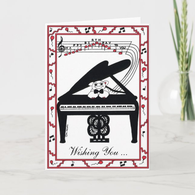 Grand Piano Geburtstagskarte Karte (Vorderseite)