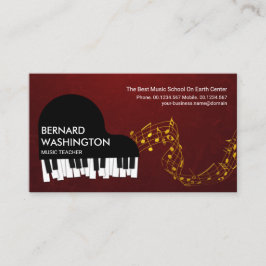 Grand Piano Gold Musiknote Pianist Visitenkarte