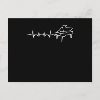 Grand Piano Heartbeat Pianist Piano Player Musicia Postkarte