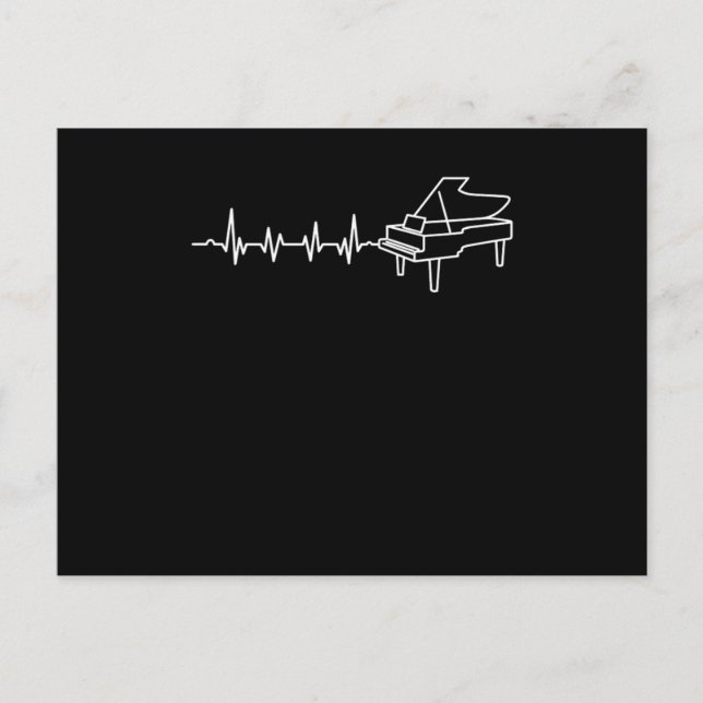 Grand Piano Heartbeat Pianist Piano Player Musicia Postkarte (Vorderseite)