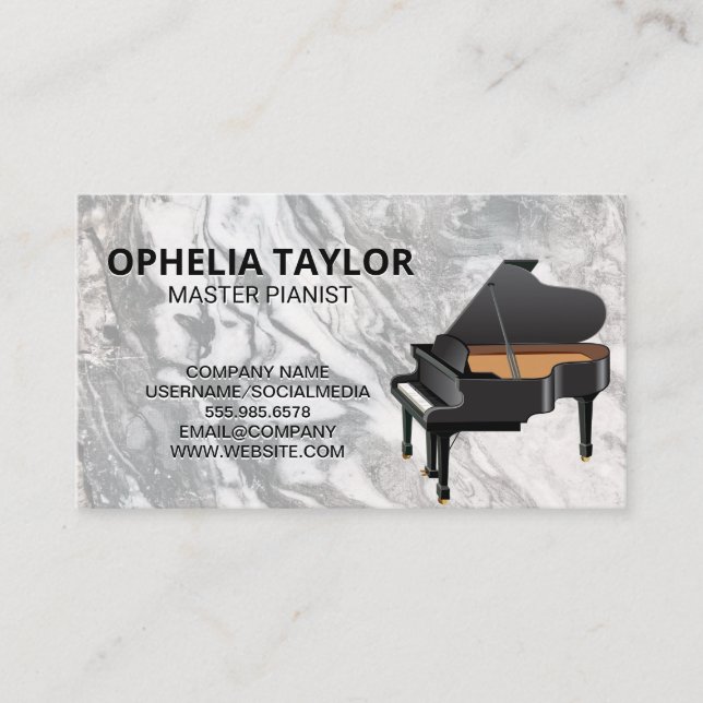 Grand Piano | Hintergrund zum Marmorschiefer Visitenkarte (Vorderseite)