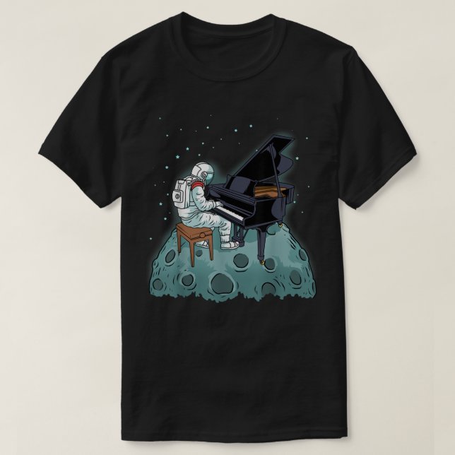 Grand Piano Kids Pianist Gift Astronaut Music Pian T-Shirt (Design vorne)