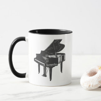 Grand Piano mit dem Namen Pianist Piano Teacher Tasse