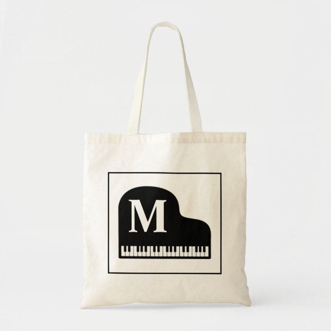 Grand Piano Monogram Pianist personalize Tragetasche (Vorne)