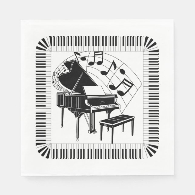 Grand Piano Music Celebration Serviette (Vorderseite)
