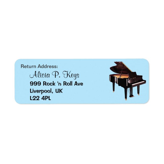 GRAND PIANO Music Lovers Rücksendeadressen-Aufkleb (Vorne)