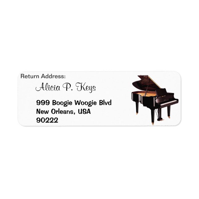 GRAND PIANO Music Lovers Rücksendeadressen-Aufkleb (Vorne)